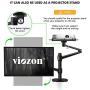viozon Monitor and Laptop Mount, 2-in-1 Adjustable Dual Arm Desk Mounts Single Desk Arm Stand/Holder for 17 to 32 Inch LCD Computer Screens, Extra Tray Fits 12 to 17 inch Laptops (Black)