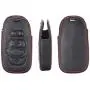 Royalfox(TM) 2 3 Buttons Leather Smart Remote Key Fob case Cover Keychain for Subaru Forester Sti 2016 2017/2017 2018 Outback Impreza/2015 2016 XV Crosstrek / 2014-2017 BRZ (Leather with Keychain)