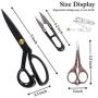 BIHRTC 9 Inch Fabric Dressmaking Scissors Sewing Embroidery Shears Scissors for Professional Tailors Dressmakers Office Scissors for Cutting Fabric Leather Paper Heavy Duty Scissor with Tape Measure