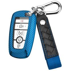 ELOHEI for Ford Key Fob Cover Case, Soft TPU Key Fob Case Protector Holder for 2017 2018 2019 Ford Fusion F150 F250 F350 F450 F550 Edge Explorer Escape Mustang Remote Keyless Entry (Blue)