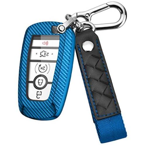 ELOHEI for Ford Key Fob Cover Case, Soft TPU Key Fob Case Protector Holder for 2017 2018 2019 Ford Fusion F150 F250 F350 F450 F550 Edge Explorer Escape Mustang Remote Keyless Entry (Blue)