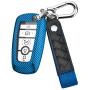 ELOHEI for Ford Key Fob Cover Case, Soft TPU Key Fob Case Protector Holder for 2017 2018 2019 Ford Fusion F150 F250 F350 F450 F550 Edge Explorer Escape Mustang Remote Keyless Entry (Blue)