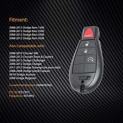 JalopyTrade Pair New Remote Compatible with 2009-2012 Dodge RAM 1500 2500 3500 Pickup Remote Start KEYLESS Remote Key FOB FOBIK + ONE Free Lanyard (2-DO-BL-LY)