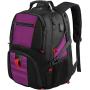 College Backpack, Extra Large Backpacks with USB Charging Port and Luggage Sleeve for Women and Men,TSA Friendly Travel Laptop Backpack,Anti-Theft Business Laptop Backpack Fits 17 Inch Laptops-Purple