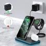 WAITIEE 3 in 1 Wireless Charger,Qi-Certified 15W Fast Charging Station for Apple iWatch Series SE/6/5/4/3/2/1,AirPods, Compatible with iPhone 12/11 Series/XS MAX/XR/XS/X/8/8 Plus/Samsung (Black)
