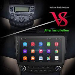 OSSURET 10.1 Inch 32GB Android 10 Car Audio GPS Navigation for Honda Accord 7 2003-2007 Head Unit A/C Control 1080P Video Bluetooth Mirror Link