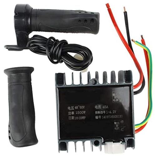 Bnineteenteam Motor Brushed Controller Box with Throttle Grip for Electric Bike Tricycle(48-60V 1500W)