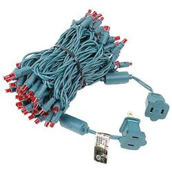Novelty Lights 100 Light LED Christmas Mini Light Set, Outdoor Lighting Party Patio String Lights, Red, Green Wire, 34 Feet