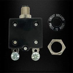 Ampper 12V/24V DC Push Button Thermal Circuit Breaker, 125/250V AC Push Reset Circuit Breaker with Quick Connect Terminals (10Amp, 4Pcs)
