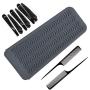 Silicone Heat Resistant Mat Pouch,Sonku Hair Styling Tools with 2 Pcs Tail Combs and 6 Pcs Clips for Hair Straightener,Crimping Iron,Hair Curling Waving Iron,Hair Curling Wand-Black