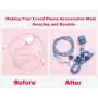 [2021 Upgrade Styles]DIY Protector Stitch Set,Data Cable USB Charger Data Line Earphone Wire Saver Protector Compatible for iPhone 7 8 Plus X iPad iPod iWatch Series (Stitch)