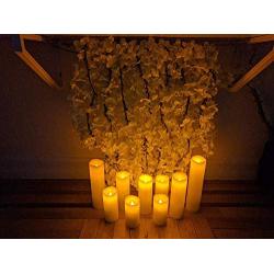 Flameless Candles,Salipt LED Flickering Candles Set of 10 (H 4'' 5'' 6'' 7'' xD 2.2'') Waterproof Flameless Candles, Resin Plastic, Indoor Outdoor Use,White