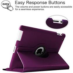 Fintie Rotating Case for iPad 4 3 2 (Old Model) 9.7 inch Tablet - 360 Degree Rotating Smart Stand Protective Cover Auto Wake/Sleep for iPad 4th Gen Retina Display, iPad 3 & iPad 2, Purple