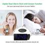 Projection Digital Alarm Clock for Bedroom, Large LED Alarm Clock Projection on Ceiling Wall, 180°Projector,Dimmer,USB Charger,Battery Backup Loud Dual Alarm Clock for Heavy Sleeper Kid Elderly