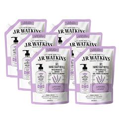 JR Watkins Gel Hand Soap Refill Pouch, Lavender, 6 Pack, Scented Liquid Hand Wash for Bathroom or  Kitchen, USA Made and Cruelty Free, 34 fl oz