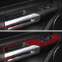 BLAKAYA Compatible with Sticker Carbon Fiber Window Switch Control Panel Trim Cover Accessories for Ford Mustang 2015 2016 2017 2018 2019 2020 (4PCS Red)