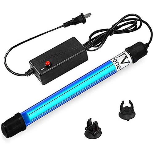 UV Germicidal Lamp UVC Light Bulb with Ozone Sterilization UV-C Sanitizer Wand Waterproof 5/20/60Minutes Timer (253.7nm with 185nm)