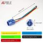 APIELE 19mm Latching Push Button Switch 12V DC Angel Eye Halo Ring LED Metal 0.74'' 1NO1NC SPDT with Wire Socket Plug (Red LED/Black Shell)
