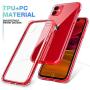 Mkeke Compatible with iPhone 11 Case, Clear Cover for 6.1 Inch Red