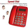 JeKaVis J-P50 Desk Corded Landline Phone for Small Business and Home, 40dB Amplified Ringer for Seniors Elderly Support Hands-Free Calling, SOS Emergency Speed Dial (Red)