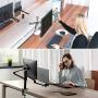 viozon Monitor and Laptop or Tablet Mount, 3-in-1 Adjustable Dual Arm Desk Stands Monitor Arm for 17-32 Computer Screens, Tablet Arm for 4-13 Tablet&Phone Extra Tray Fits 12-17 Laptop (OL-3T-BR)