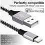 WUYA iPhone Charger, MFi Certified Lightning Cable 5 Pack (3/3/6/6/10FT) Nylon Woven with Metal Connector Compatible iPhone Xs Max/X/8/7/Plus/6S/6/SE/5S iPad - Black&White