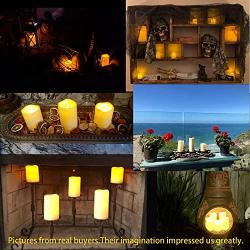 Flameless Candles, LED Candles Outdoor Candles Waterproof Candles(D: 3'' x H: 4''5''6'') Battery Operated Candles Plastic Pack of 9 Flameless Pillar Candles