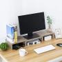 Superjare Monitor Stand Riser, Adjustable Screen Stand for Laptop Computer/TV/PC, Multifunctional Desktop Organizer - Cream Gray