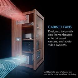 AC Infinity AIRPLATE T3, Quiet Cooling Fan System 6'' with Thermostat Control, for Home Theater AV Cabinets