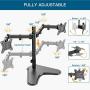 13-32 Dual Monitor Stand, Heavy-Duty Free Standing Two Arm Monitor Mount for Two 13 to 32 inch LCD Flat Curved with Swivel, Swivel and Tilt, 17.6lbs per Arm
