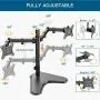 13-32 Dual Monitor Stand, Heavy-Duty Free Standing Two Arm Monitor Mount for Two 13 to 32 inch LCD Flat Curved with Swivel, Swivel and Tilt, 17.6lbs per Arm 13-32 Dual Monitor Stand, Heavy-Duty Free Standing Two Arm Monitor Mount for Two 13 to 32 inch LCD Flat Curved with Swivel, Swivel and Tilt, 17.6lbs per Arm