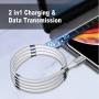 Magnetic Absorption Nano Data Cable,(1.8M/6FT) Super Organized USB Fast Charging Cord Self Winding Wire Portable Storage 360 Degree Coiling Magnets Retractable Compatible with i-Products