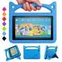 All-New ＨＤ 10 & ＨＤ 10 Kids Edition Tablet Kids Case (9th/7th/5th Generation,2019/2017/2015 Release)-SHREBORN Lightweight Shockproof Case with Cute Cat Handle Stand for ＨＤ 10.1 Inch Tablet-Blue