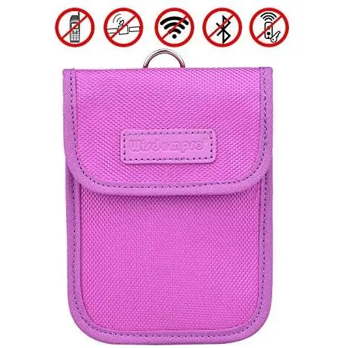 Faraday Bag for Key Fob, Wisdompro RFID Key Fob Protector RF Car Signal Blocking, Anti-Theft Pouch, Anti-Hacking Case Blocker - Purple Faraday Bag for Key Fob, Wisdompro RFID Key Fob Protector RF Car Signal Blocking, Anti-Theft Pouch, Anti-Hacking Case Blocker - Purple