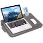 LapGear Elevation Lap Desk with Booster Cushion -Gray Woodgrain - Fits up to 17.3 Inch Laptops - Style No. 87965