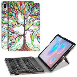 Fintie Keyboard Case for Samsung Galaxy Tab S6 10.5'' 2019 (Model SM-T860/T865/T867), [Patented S Pen Slot Design] Folio Stand Cover with Removable Wireless Bluetooth Keyboard, Love Tree