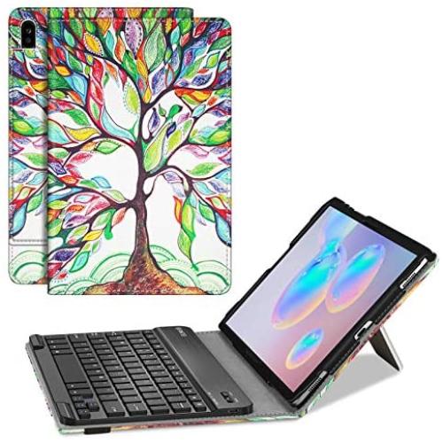 Fintie Keyboard Case for Samsung Galaxy Tab S6 10.5'' 2019 (Model SM-T860/T865/T867), [Patented S Pen Slot Design] Folio Stand Cover with Removable Wireless Bluetooth Keyboard, Love Tree