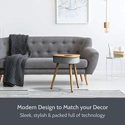 Portable Smart Side Table Bluetooth Speaker with Wireless Charger and USB Charging Dock, Modern Home Studio Smart Table Multifunctional (Orange)