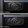 LANZMYAN Headlight Control Panel Sticker Carbon Fiber Headlight Switch Frame Trim Cover Interior Accessories for Ford F150 2015 2016 2017 2018 2019 2020 Black 2PCS