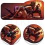 Gaming Mouse Pad Professional Curved Extended Size Large Computer Laptop Keyboard Desk Mat Waterproof Mousepad with Stitched Edges Anti Slip Rubber Base for School Office Home (Chandra and Liliana)