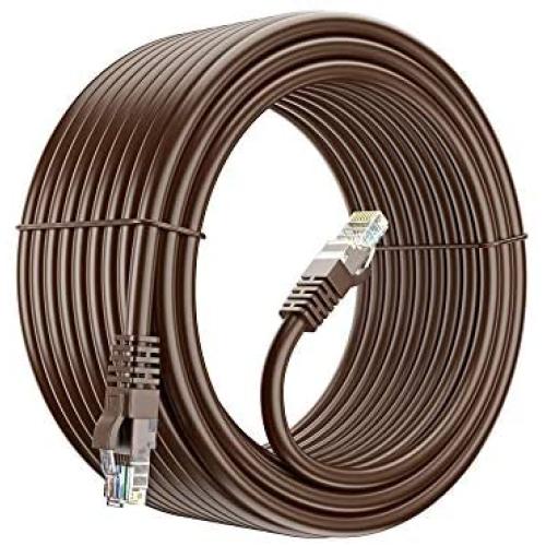 Ethernet Cable, 50 Feet. Cat 6 High Speed LAN Network, Internet Cord RJ45. 150Ft Cat6, Brown, Cables Pure Copper, UL
