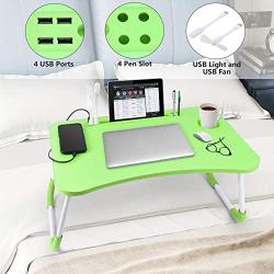 Slendor Laptop Desk Foldable Bed Table Folding Breakfast Tray Portable Lap Standing Desk Notebook Stand Reading Holder for Bed/Couch/Sofa/Floor
