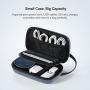 UGREEN Travel Case Gadget Bag Small Portable Electronics Accessories Organiser Travel Carry Hard Case Cable Tidy Storage Box Pouch with Double Layer Double Zipper Snap Hook Carrying Strap