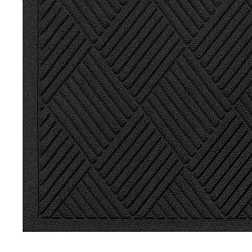 M+A Matting - 221540035 WaterHog Fashion Diamond-Pattern Commercial Grade Entrance Mat, Indoor/Outdoor Medium Brown Floor Mat 5 Length x 3 Width, Charcoal by