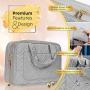 Fashionable Hanging Travel Toiletry Bag for Women and Men, Foldable Hygiene Bag, Bathroom, and Shower Organizer Kit with Elastic Band Holders for Toiletries, Cosmetics, Makeup, Brushes (Medium)
