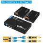 gofanco Prophecy 1x2 HDMI Extender Splitter Full HD 1080p Over Cat5e/Cat6/Cat7 Ethernet Cable with HDMI Loopout - Up to 50m/165ft - EDID Management, Bi-Directional IR Remote Control (1 in 2 Out)