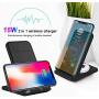 2 in 1 Wireless Charger,FDGAO 15W Fast Qi Wireless Charger Stand Compatible with iPhone 11/12/XR/XS/X/8/Airpods;Upright Wireless Charging Dock for Samsung Galaxy S20/S10/Note 20/Samsung Galaxy Buds