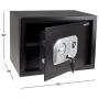 Stalwart Electronic Safe with Fingerprint Lock for Business or Home –Key or Biometric Entry Digital Wall or Floor Mount for Jewelry, Cash, and More