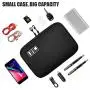 Electronics Organizer, OrgaWise Electronic Accessories Bag Travel Waterproof for iPad Mini, Kindle, Hard Drives, Cables, Chargers (Black)