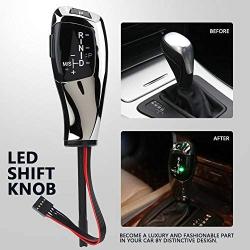 Keenso Electronic Gear Shift Knob Shift Knob Lever, LHD Automatic LED Gear Shift Knob for BMW E46 E60 E61 E63 E64(Chrome Black)